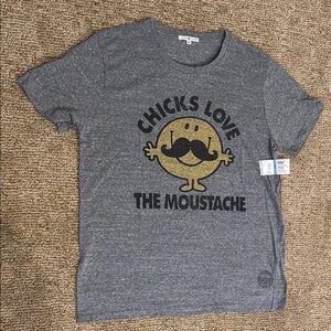 NWT Junk Food Chicks Love The Mustache T-Shirt XL